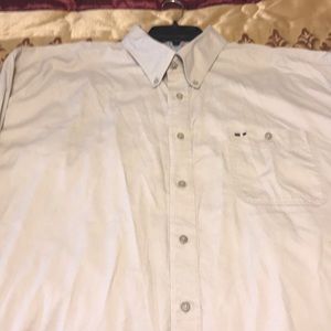 3XL Tan Long Sleeve Button Down Shirt